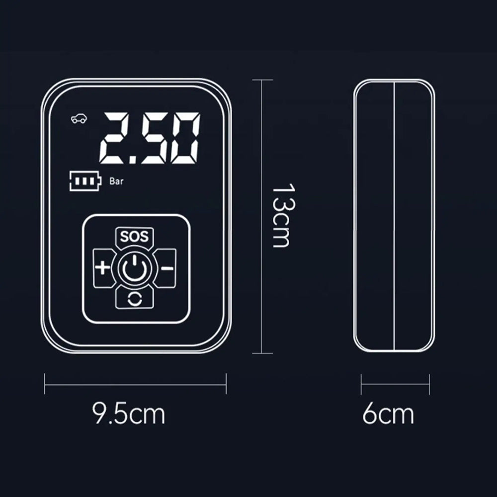 Wireless Electric Car Tyre Inflator Pump - USB Rechargeable_7