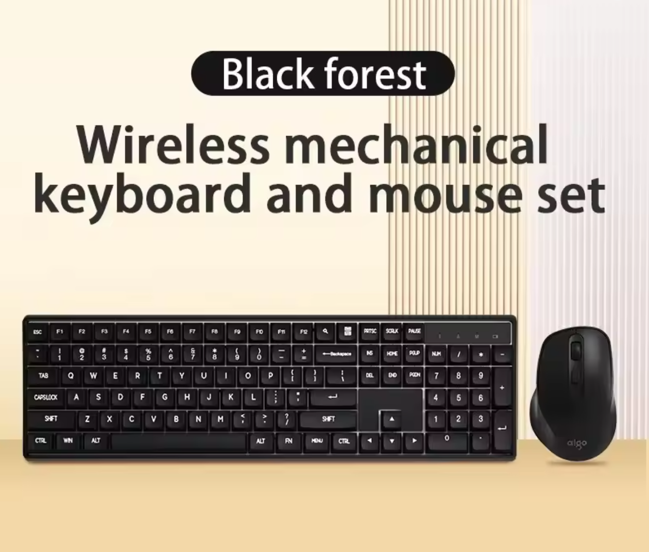 Aigo CK104 Mechanical Keyboard Mouse Set 2.4G Wireless Gaming Red Switch 106 Key Keyboard Ergonomic 4-button Mouse