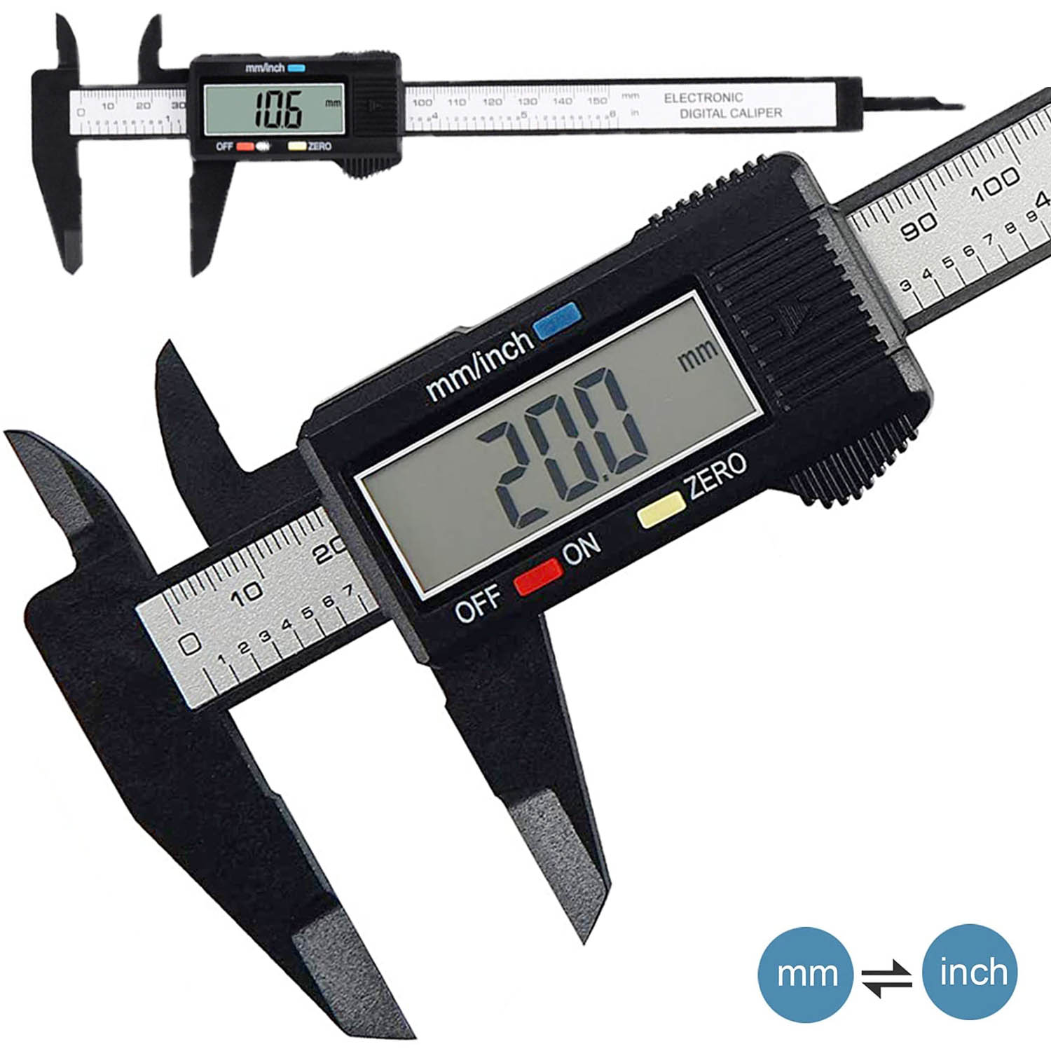 150mm/100mm Carbon Fiber Digital Caliper_0