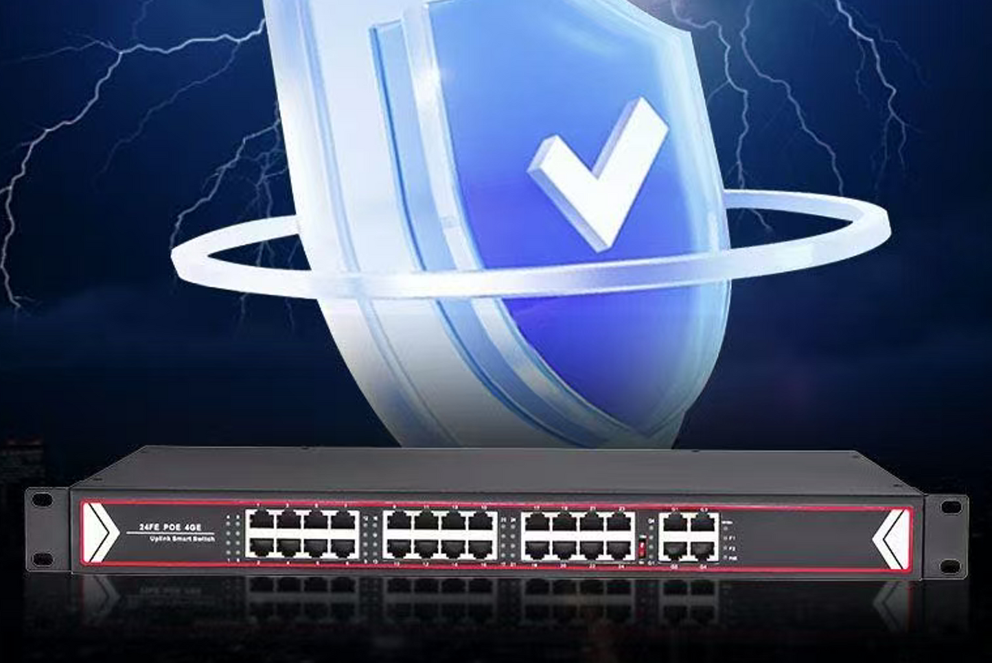 24-Port Gigabit Switch with 24-Port PoE+